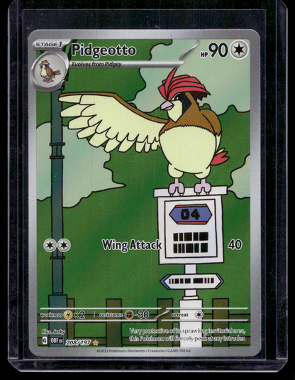 2023 Pokemon - Scarlet & Violet - Obsidian Flames - Illustration Rare - Pidgeotto #208