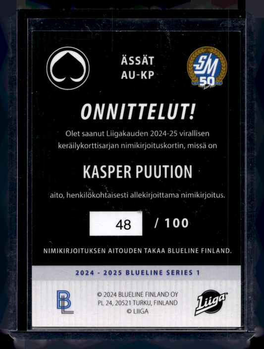 2024-25 Blueline Signature Silver - Eemeli Finland #AU-ES /100