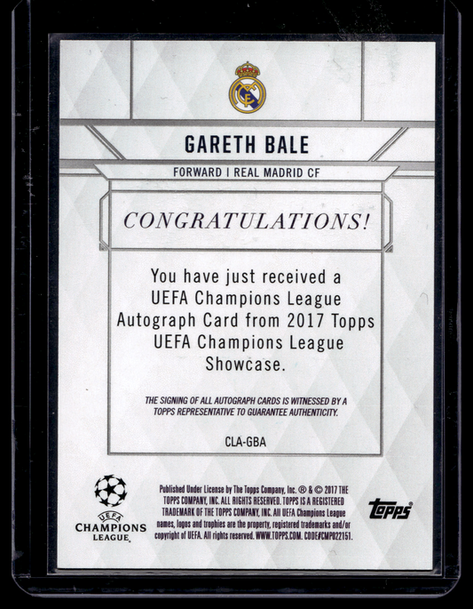 2016-17 Topps UCL Showcase - Champions League Autographs - Gareth Bale #CLA-GBA