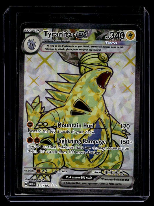 2023 Pokemon - Scarlet & Violet - Obsidian Flames - Ultra Rare - Tyranitar EX #211
