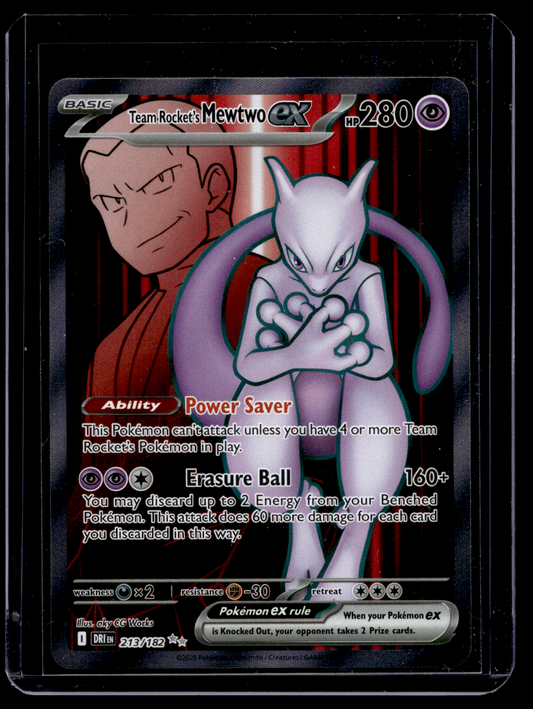 2025 Pokemon Scarlet & Violet - Destined Rivals - Ultra Rare - Team Rocket's Mewtwo EX #213