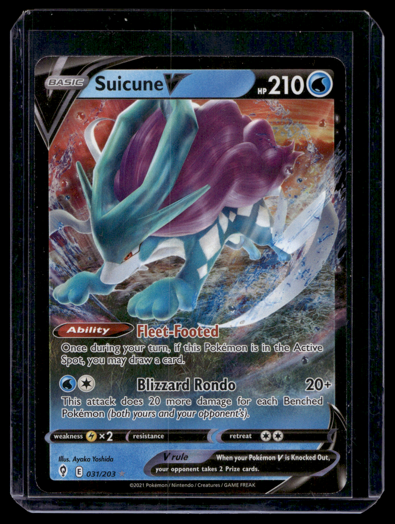 2021 Pokemon Sword & Shield - Evolving Skies - Suicune V #031