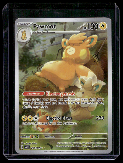 2023 Pokemon Scarlet & Violet - Scarlet & Violet - Illustration Rare - Pawmot #209