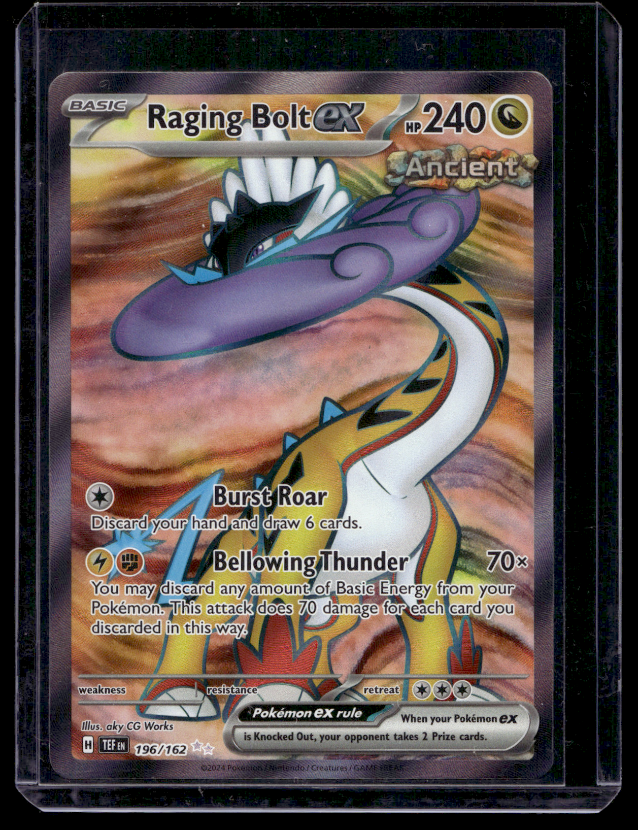 2024 Pokemon - Sword & Shield - Temporal Forces - Ultra Rare - Raging Bolt #196