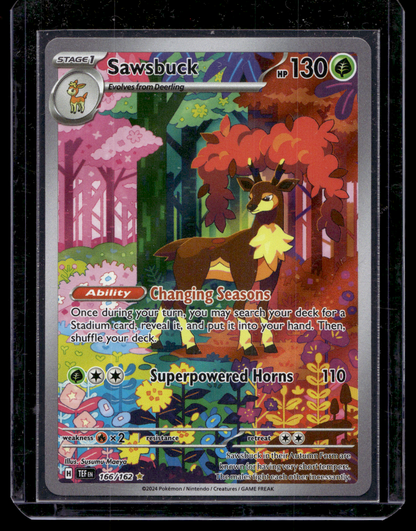2024 Pokemon - Sword & Shield - Temporal Forces - Illustration Rare - Sawsbuck #166