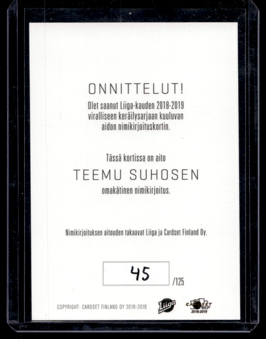 2018-19 Cardset Signature - Teemu Suhonen /125