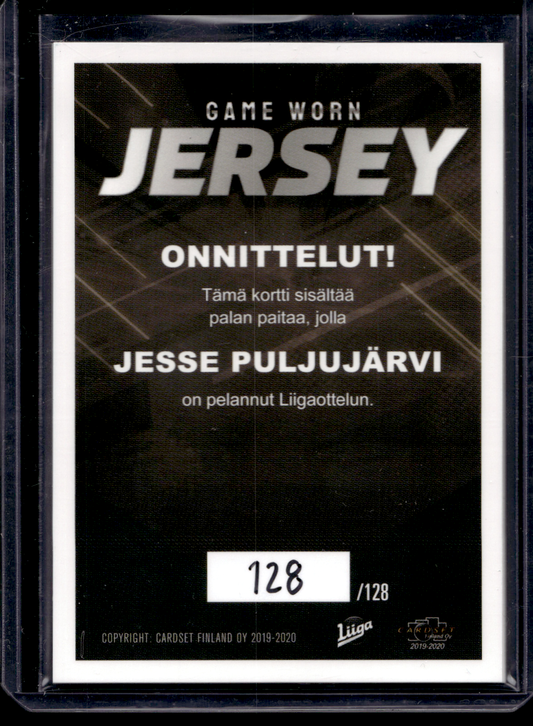 2019-20 Cardset - Game Worn Jersey - Jesse Puljujarvi /128