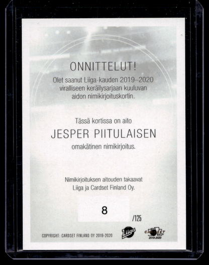2019-20 Cardset Signature - Jesper Piitulainen /125