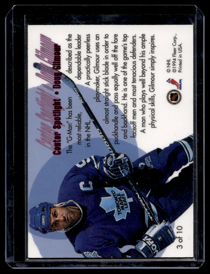 1994-95 Flair - Center Spotlight - Doug Gilmour #3