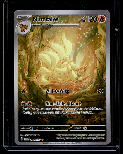 2023 Pokemon - Scarlet & Violet - Obsidian Flames - Illustration Rare - Ninetales #199