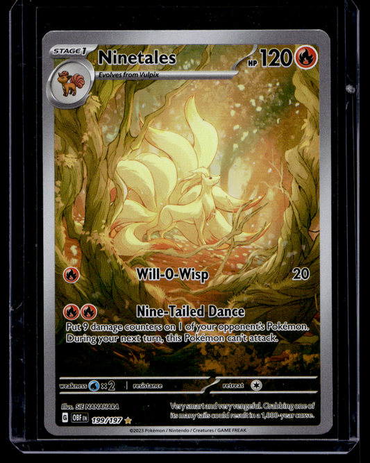 2023 Pokemon - Scarlet & Violet - Obsidian Flames - Illustration Rare - Ninetales #199