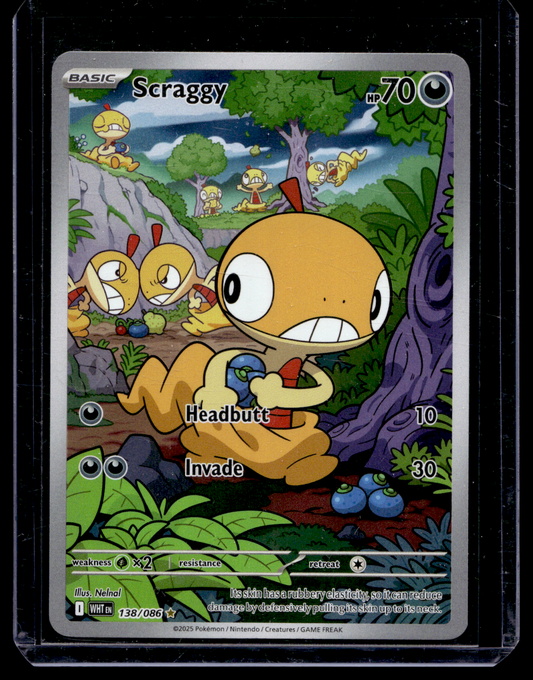 2025 Pokemon Scarlet & Violet - White Flare - Illustration Rare - Scraggy #138