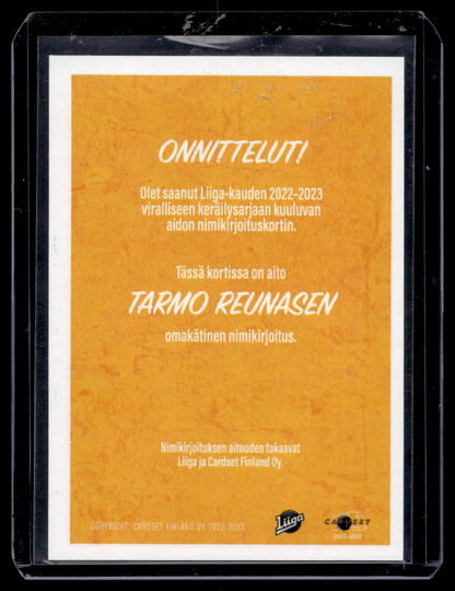 2022-23 Cardset Signature -  Tarmo Reunanen /100