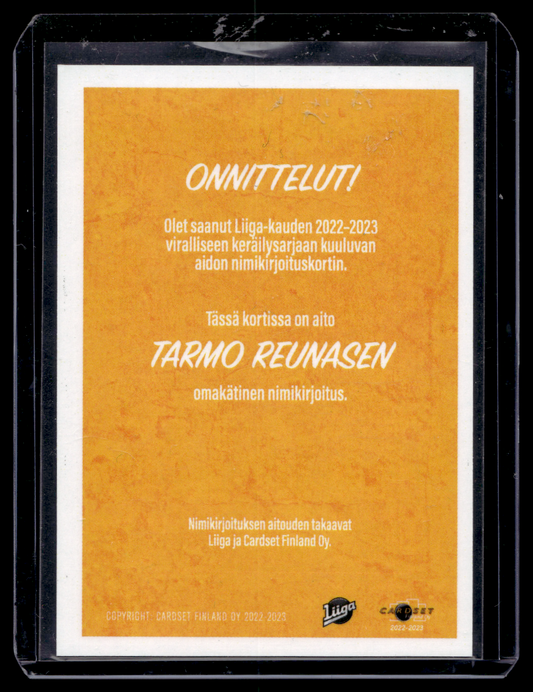 2022-23 Cardset Signature -  Tarmo Reunanen /100