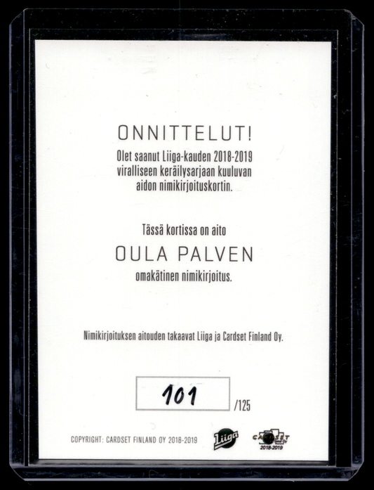 2018-19 Cardset Signature - Oula Palve /125