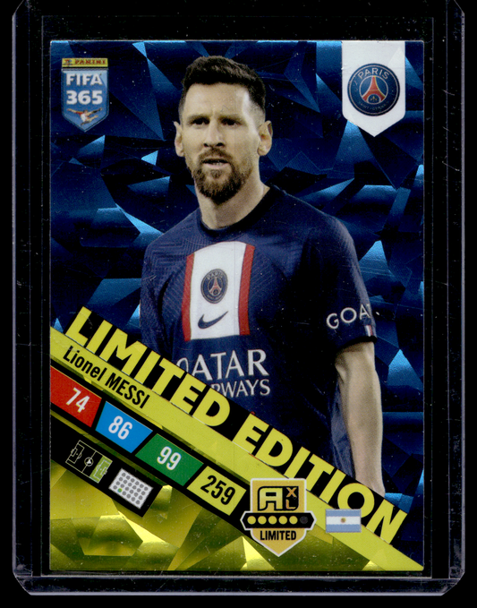 limited edition lionel messi card 2023 Panini Adrenalyn XL Fifa 365 - Limited Edition Premium Gold
