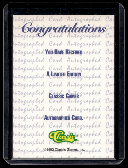 1993-94 Classic Draft - Autographs - Gold - Rob Niedermayer /2500