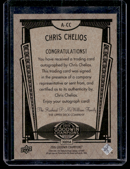 2015 Upper Deck Goodwin Champions - Autographs - Chris Chelios #A-CC