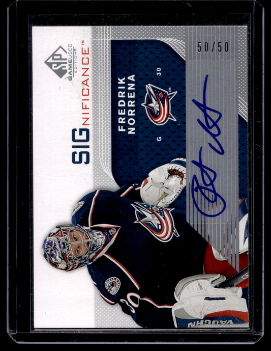 2007-08 Upper Deck SP Game Used Edition - SIGnificance - Fredrik Norrena #S-FN /50