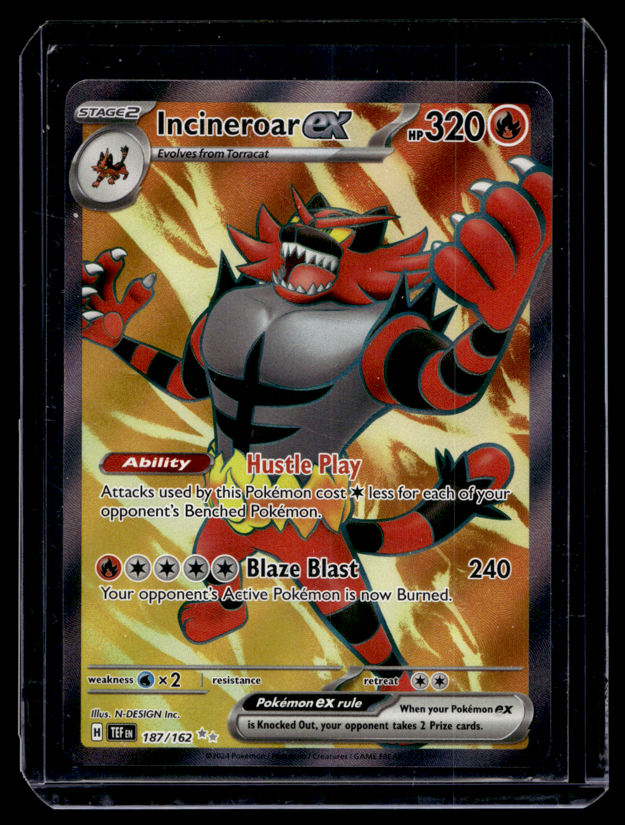 2024 Pokemon - Sword & Shield - Temporal Forces - Ultra Rare - Incineroar EX #187