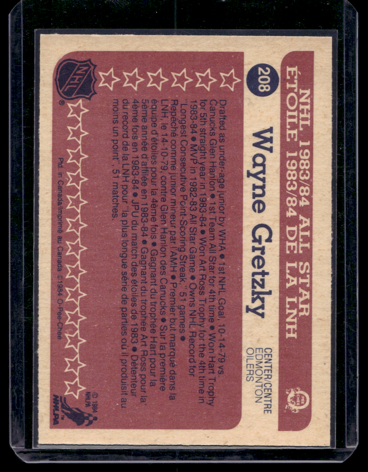 1984-85 O-Pee-Chee - Wayne Gretzky #208