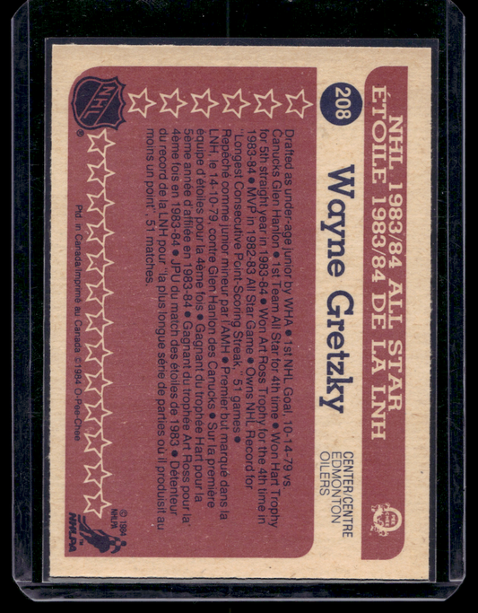 1984-85 O-Pee-Chee - Wayne Gretzky #208