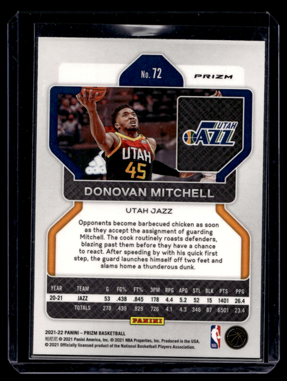 2021-22 Panini Prizm - Orange Ice Prizm - Donovan Mitchell #72