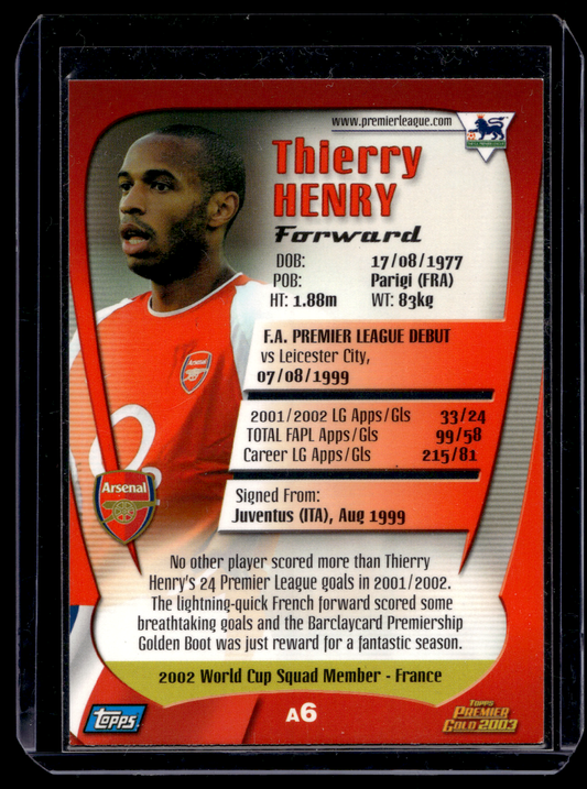 2002-03 Topps Premier Gold - Thierry Henry #A6