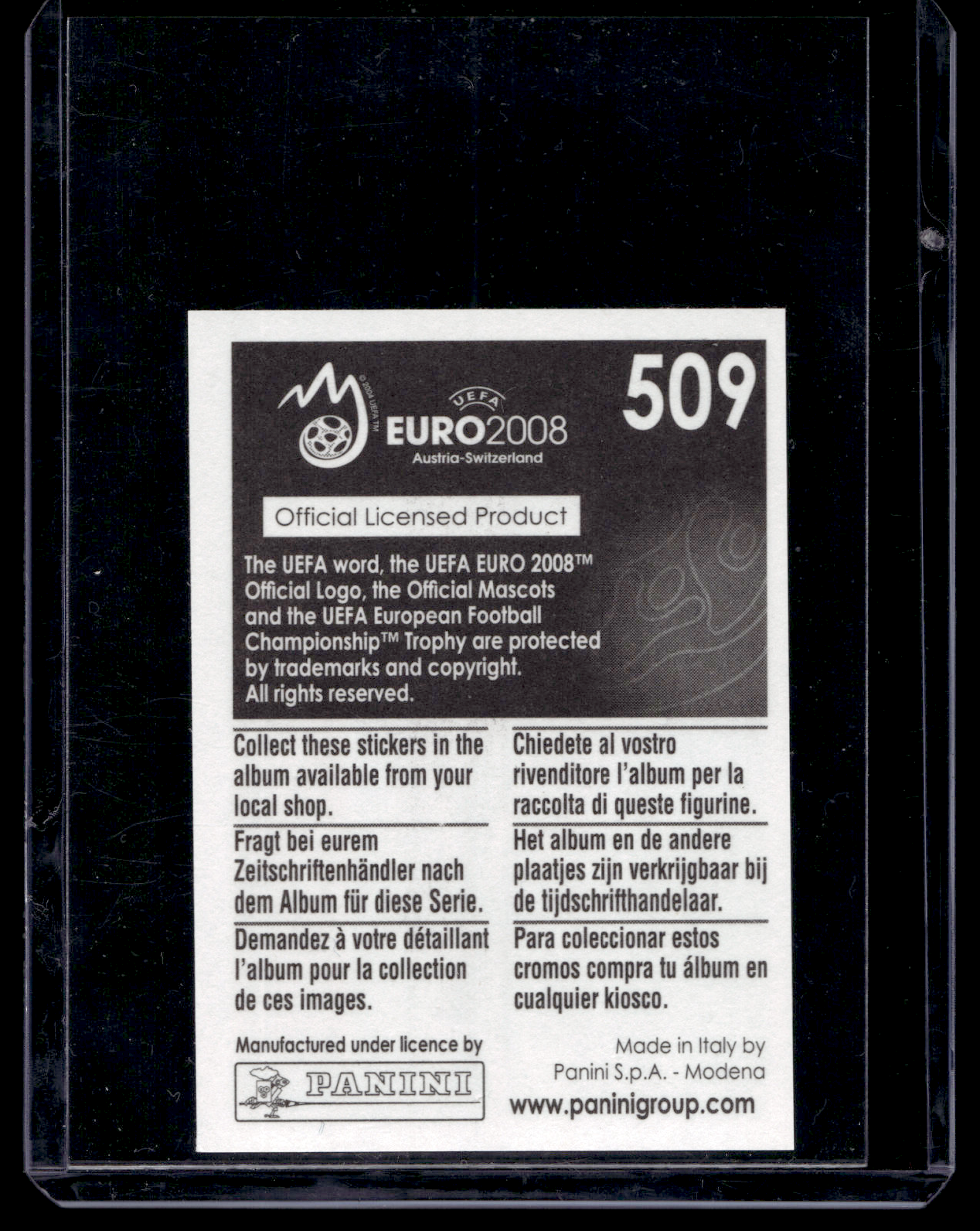 2008 Panini UEFA Euro 2008 Stickers - Cristiano Ronaldo #509