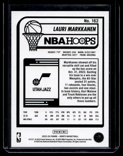 2023-24 Panini NBA Hoops - Purple Winter - Lauri Markkanen #162