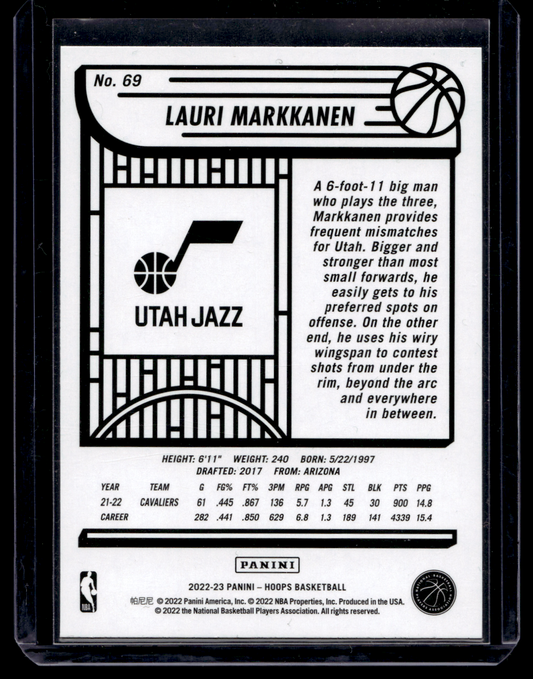 2022-23 Panini NBA Hoops - Purple - Lauri Markkanen #69