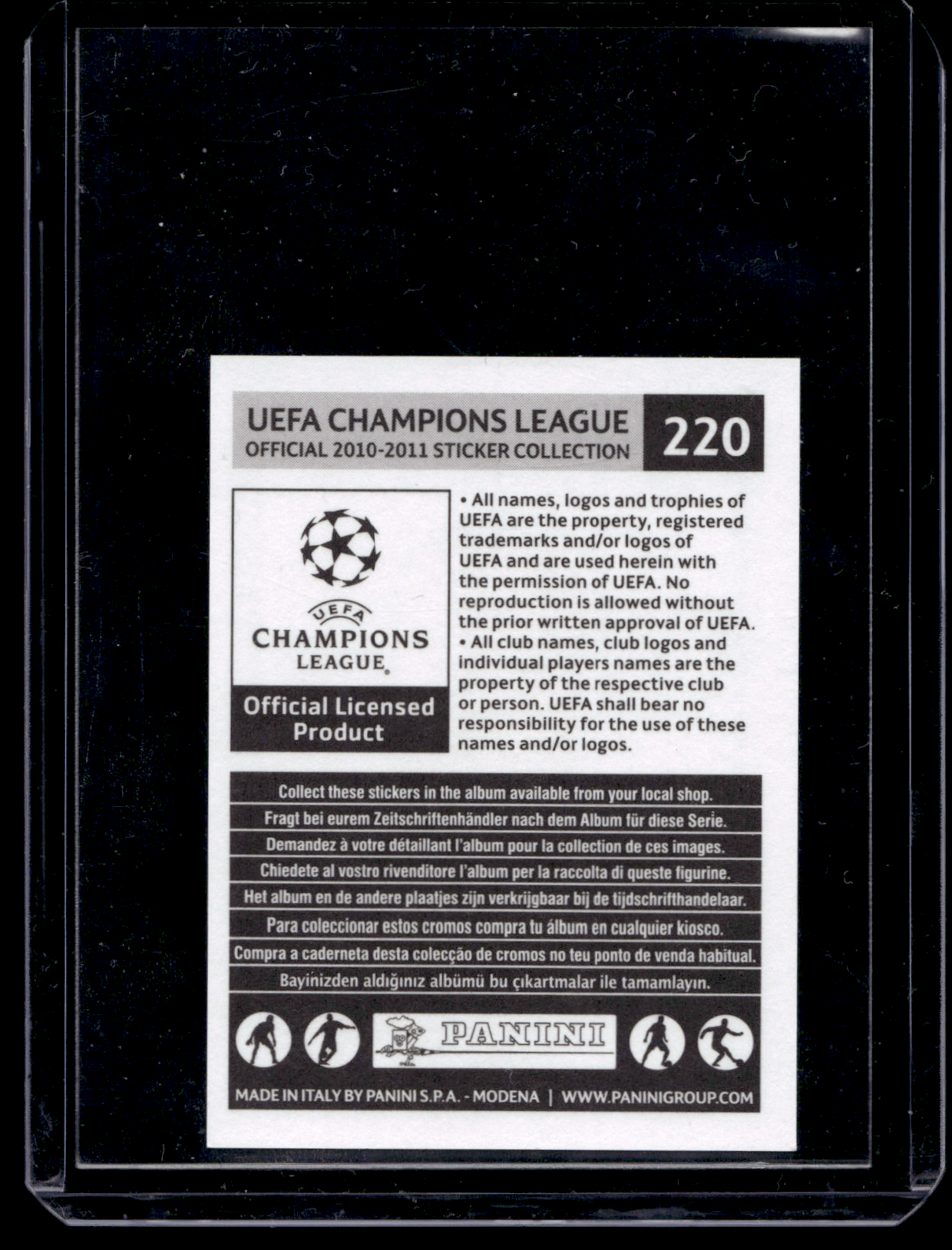 2010-11 Panini UCL Album Stickers - Andres Iniesta #220