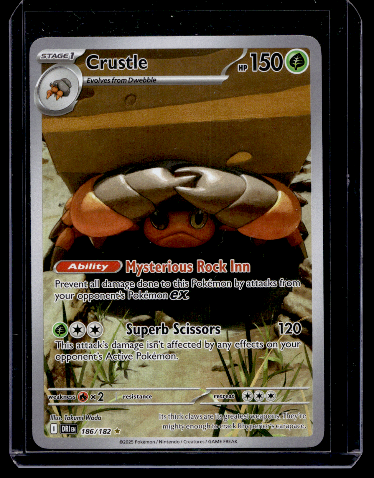 2025 Pokemon Scarlet & Violet - Destined Rivals - Illustration Rare - Crustle #186