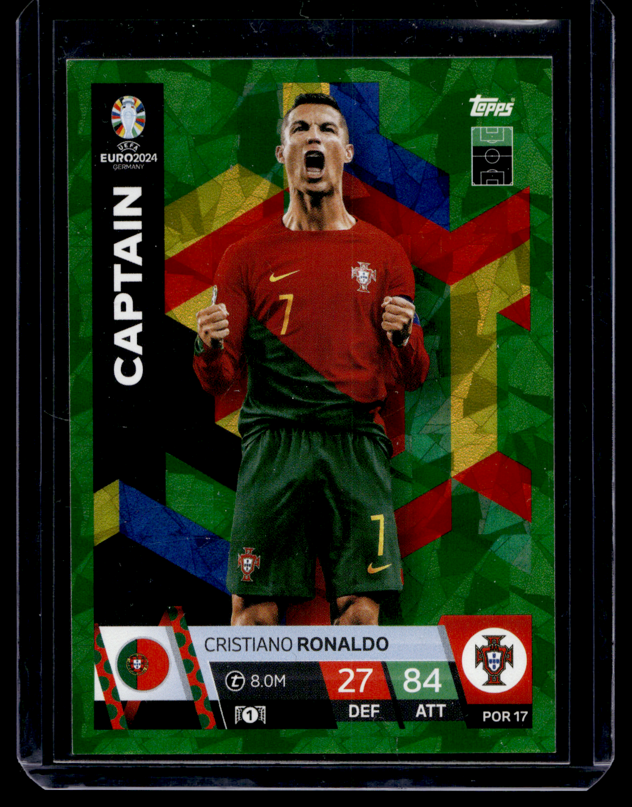 2024 Topps Match Attax Euro 2024 - Captain - Emerald - Cristiano Ronaldo #POR17