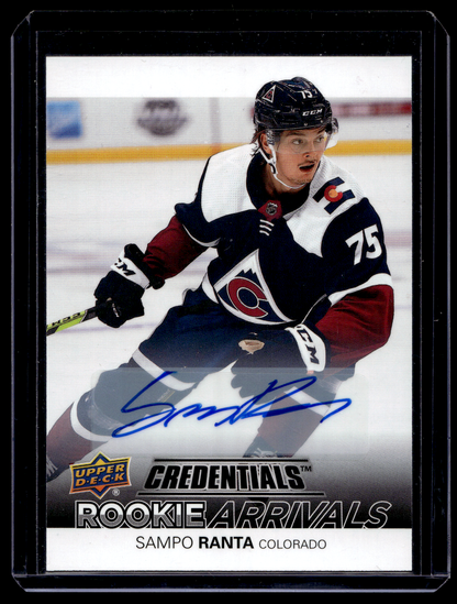2021-22 Upper Deck Credentials - Rookie Arrivals - Autographs - Sampo Ranta #RA-42 RY