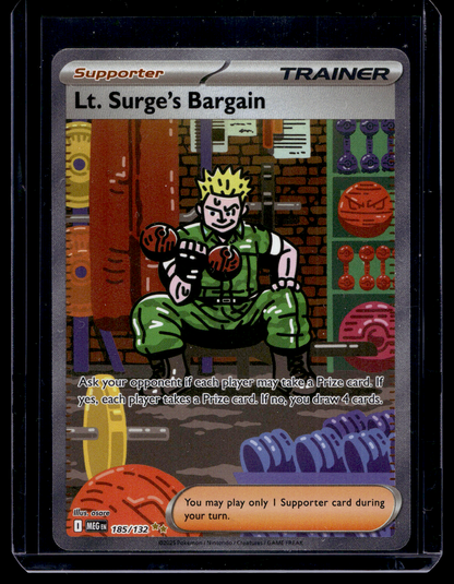 2025 Pokemon - Mega Evolutions - Special Illustration Rare - Lt. Surge's Bargain #185