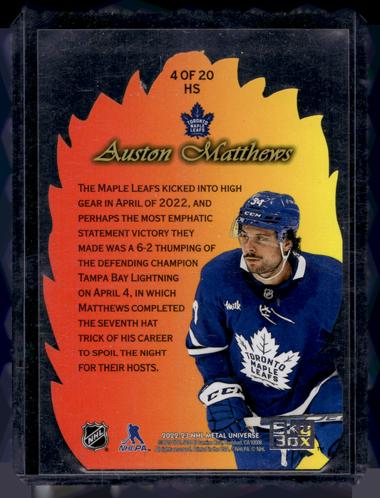 2022-23 Skybox Metal Universe - Hot Shots - Auston Matthews #4 HS