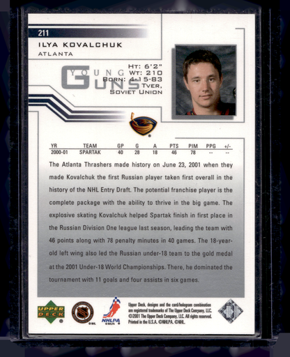 2001-02 Upper Deck - Young Guns - Ilya Kovalchuk #211 RC