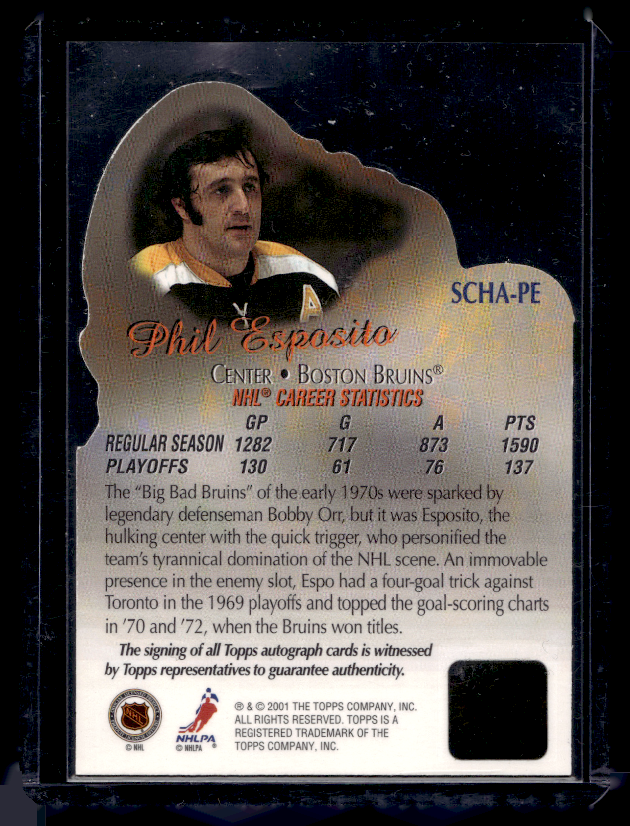 2001-02 Topps - Stanley Cup Heroes - Autographs - Phil Esposito #SCHA-PE