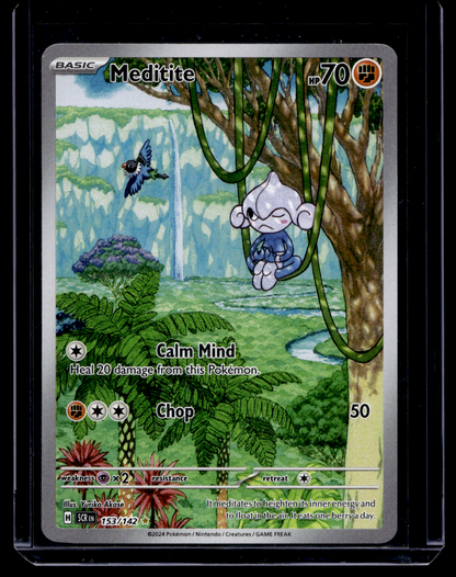 2024 Pokemon - Scarlet & Violet - Stellar Crown - Illustration Rare - Meditite #153