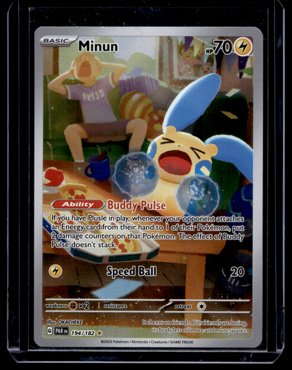 2023 Pokemon - Scarlet & Violet - Paradox Rift - Illustration Rare - Minun #194