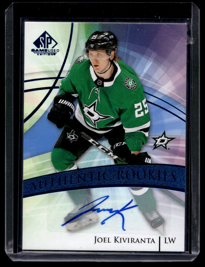 2020-21 Upper Deck SP Game Used - Blue Autographs - Authentic Rookies - Joel Kiviranta #145 RC