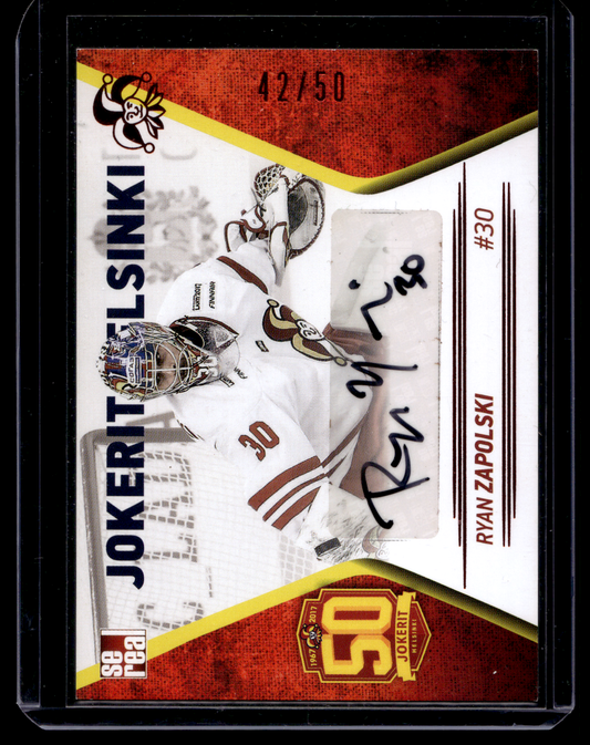 2017-18 Sereal Jokerit Autograph - Ryan Zapolski #JOK-AUT-002 /50