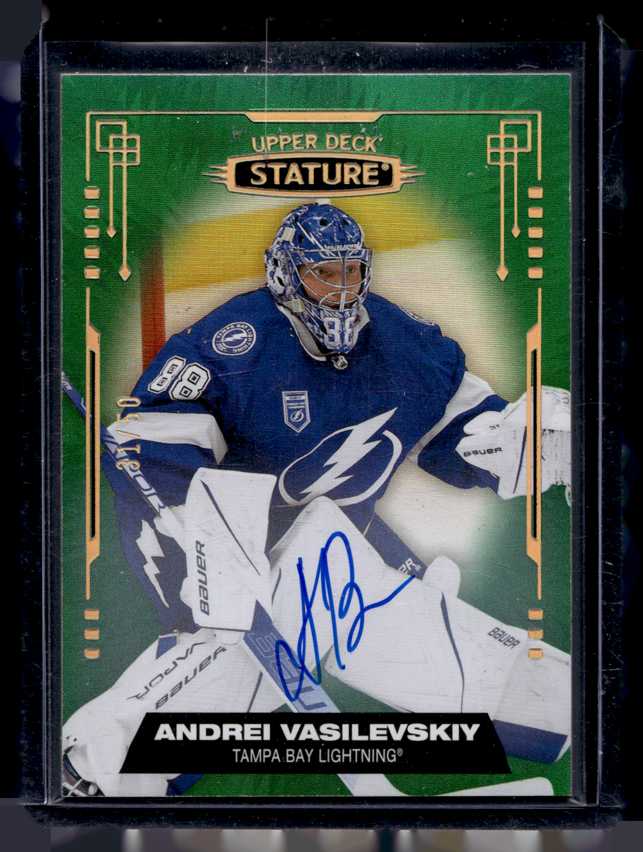 2021-22 Upper Deck Stature - Green Autographs - Andrei Vasilevskiy #10 /50