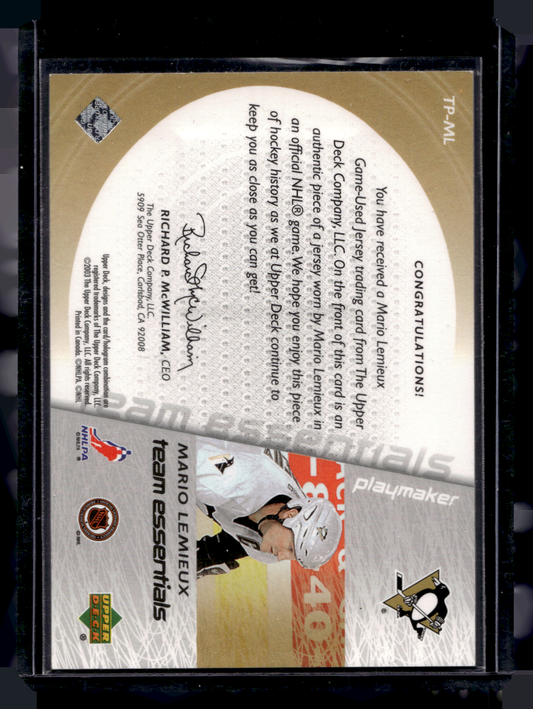 2003-04 Upper Deck - Team Essentials Jerseys - Mario Lemieux #TP-ML