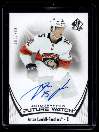 2021-22 Upper Deck SP Authentic - Autographed Future Watch - Anton Lundell  #174 /999 RC