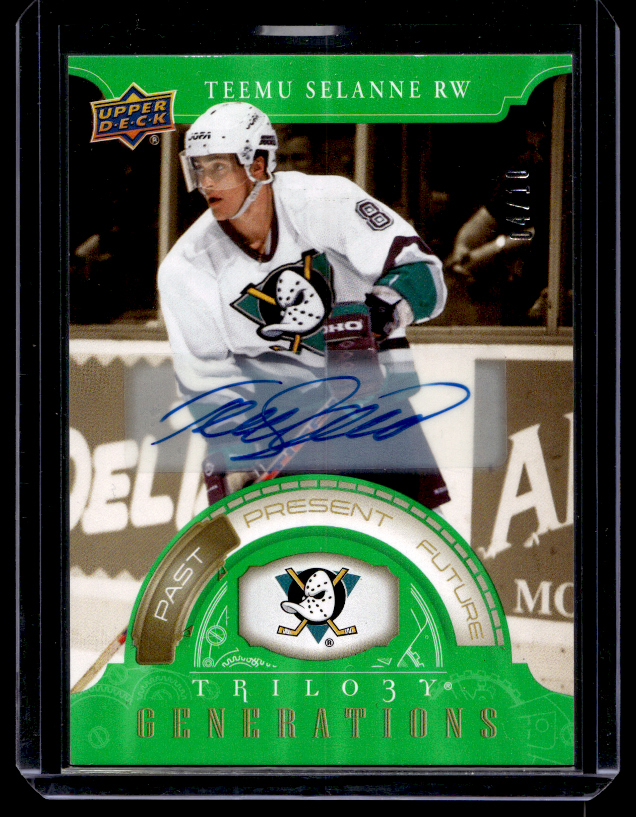 2022-23 Upper Deck Trilogy - Generations - Autographs - Teemu Selanne #TG-9A /10