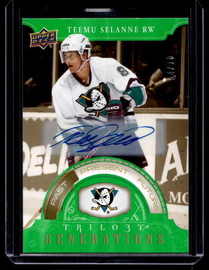 2022-23 Upper Deck Trilogy - Generations - Autographs - Teemu Selanne #TG-9A /10