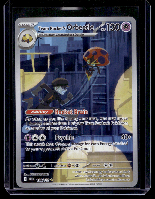 2025 Pokemon Scarlet & Violet - Destined Rivals - Illustration Rare - Team Rocket's Orbeetle #198