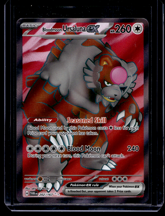 2024 Pokemon - Scarlet & Violet - Twilight Masquerade - Ultra Rare - Bloodmoon Ursaluna ex #202